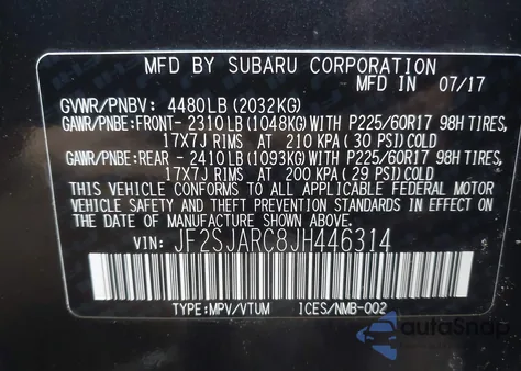 2018 Subaru Forester 2.5I Limited from USA, damaged, VIN JF2SJARC8JH446314